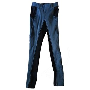 Kerrits Riding Tights Knee Patch Equestrian Breeches Teal Navy Stretch Small